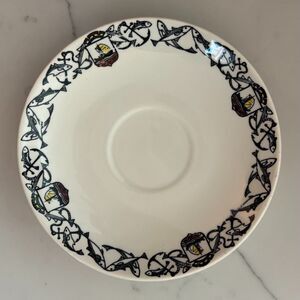 Vintage Stavangerflint Norway Saucer Dish Fish & Ship Pattern MINT COND 5.5"